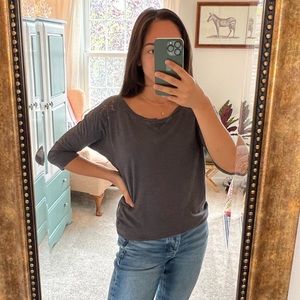 Slouchy 3/4 sleeved top with lace detailing